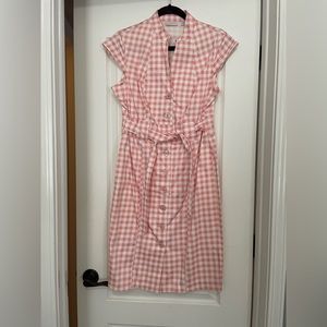New York and company, pink gingham dress, size small